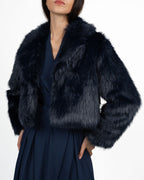 Pelliccia Ecologica Crop Blu - Rinascimento