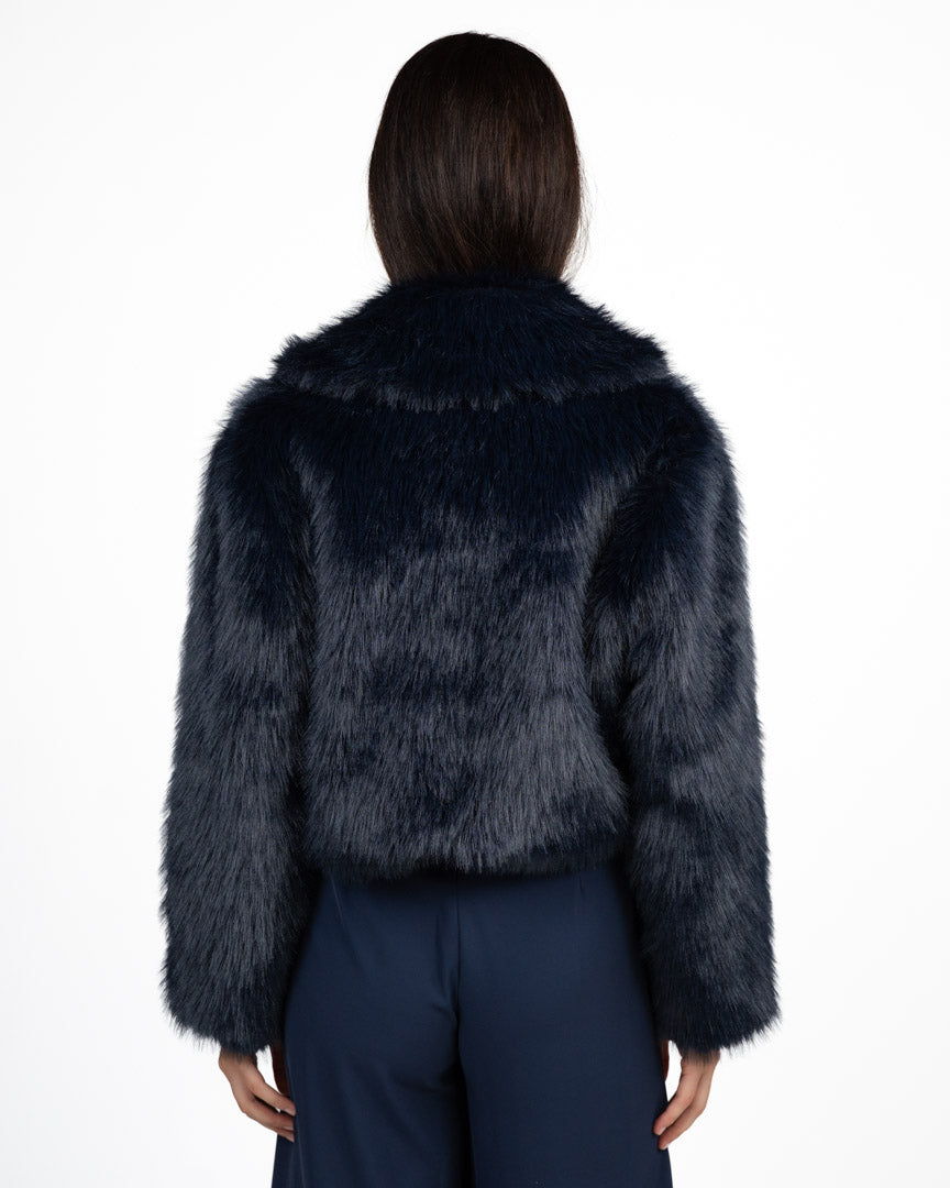 Pelliccia Ecologica Crop Blu - Rinascimento