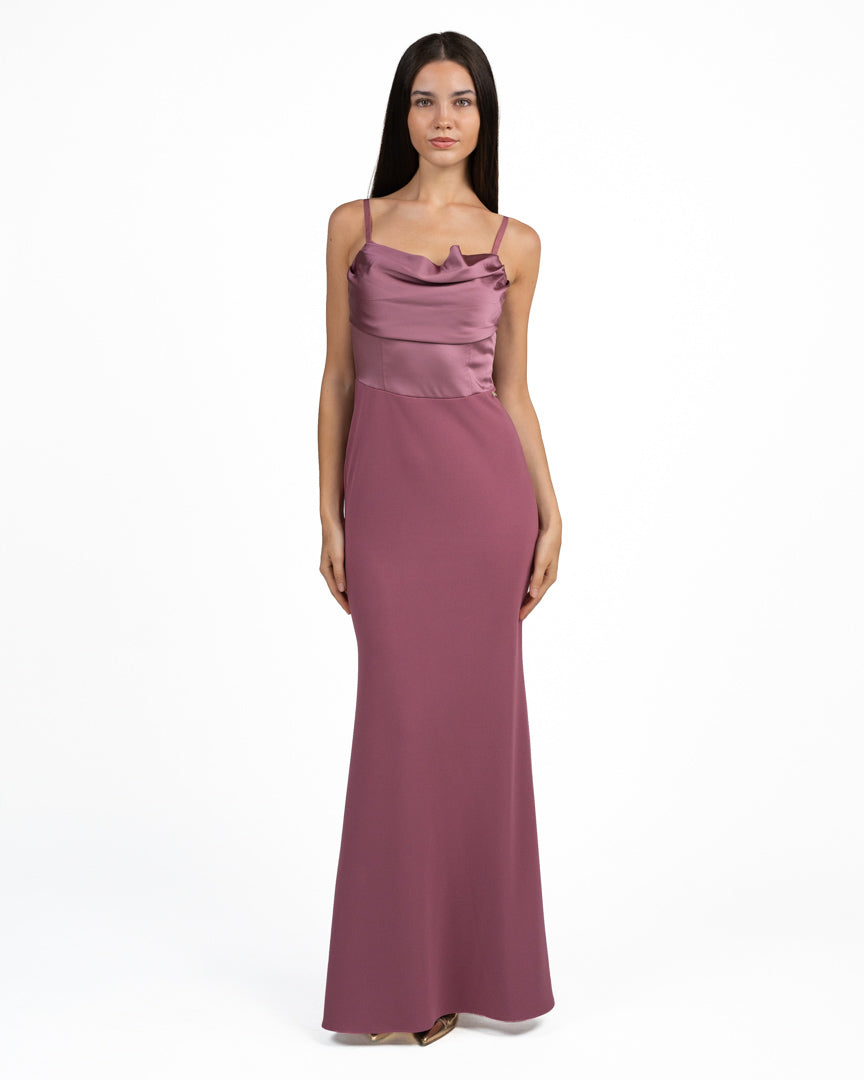 Abito Lungo Elegante fard con Corpetto  - Rinascimento