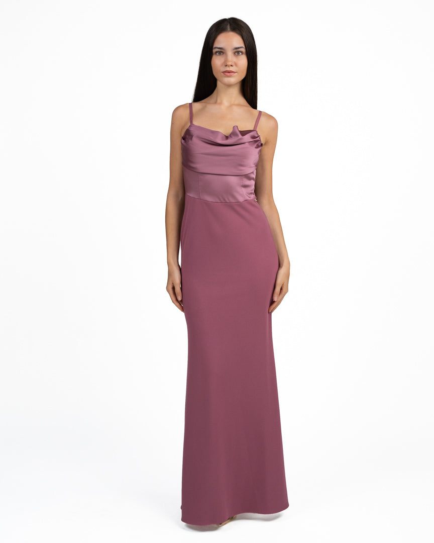 Abito Lungo Elegante fard con Corpetto  - Rinascimento