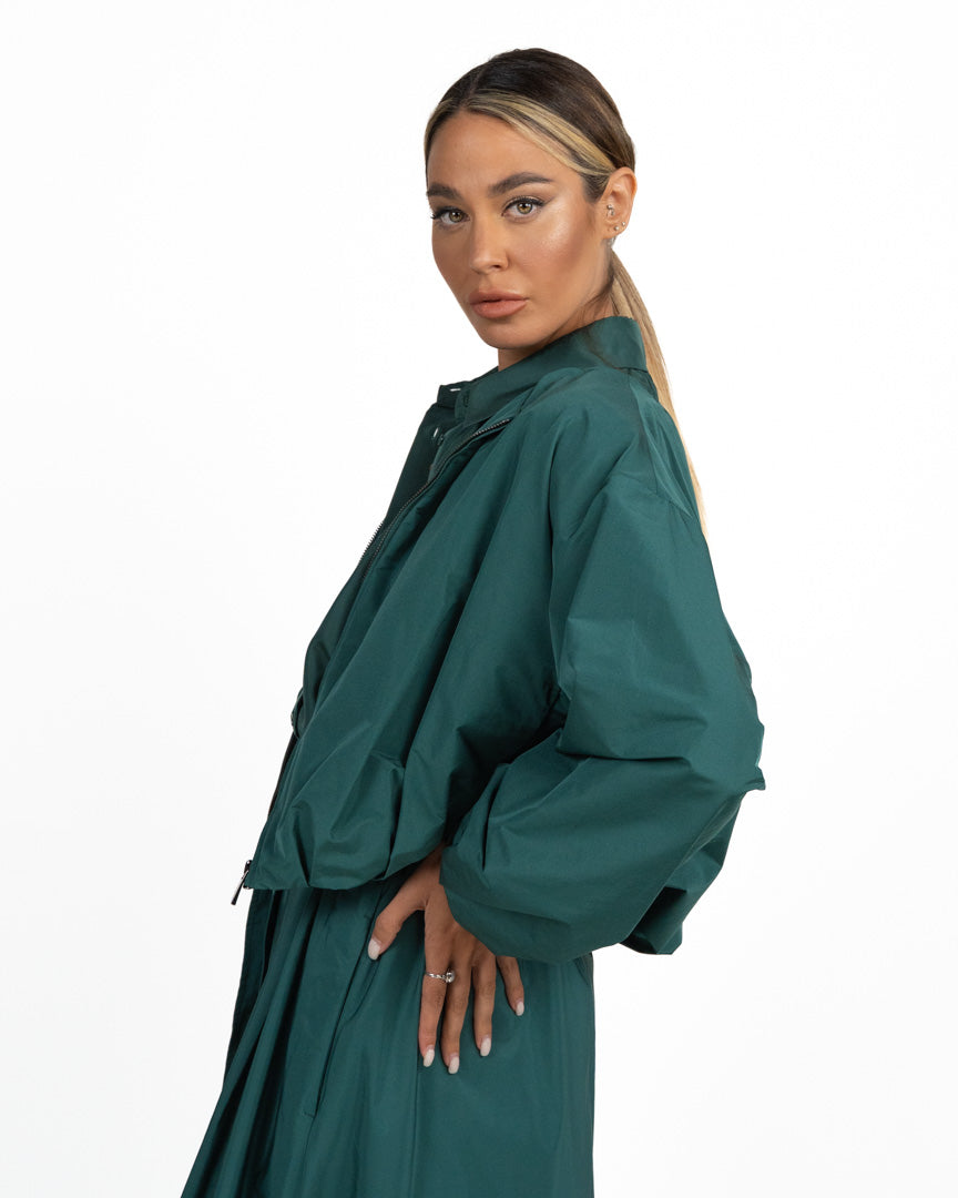Giacca Cropped con Zip Verde Smeraldo - Weekend Max Mara