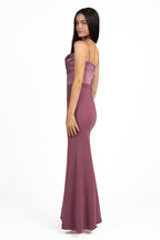 Abito Lungo Elegante fard con Corpetto  - Rinascimento