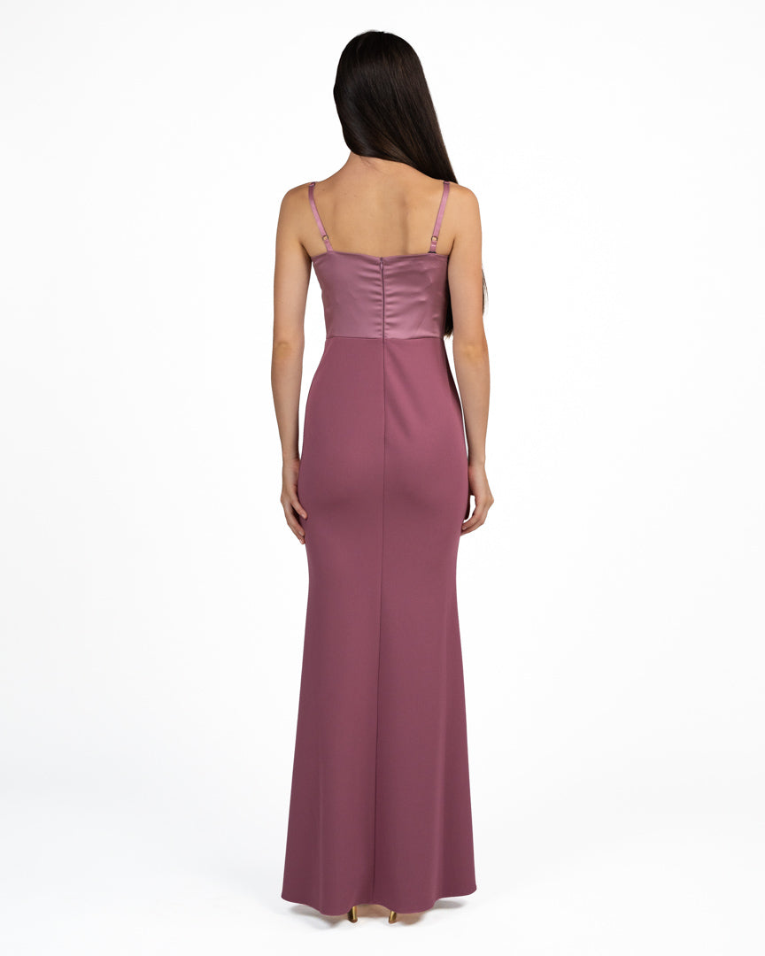 Abito Lungo Elegante fard con Corpetto  - Rinascimento