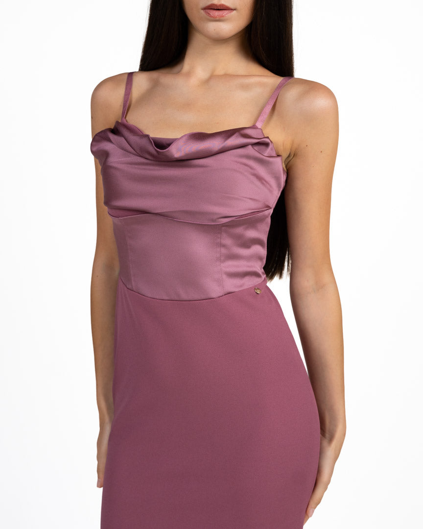 Abito Lungo Elegante fard con Corpetto  - Rinascimento
