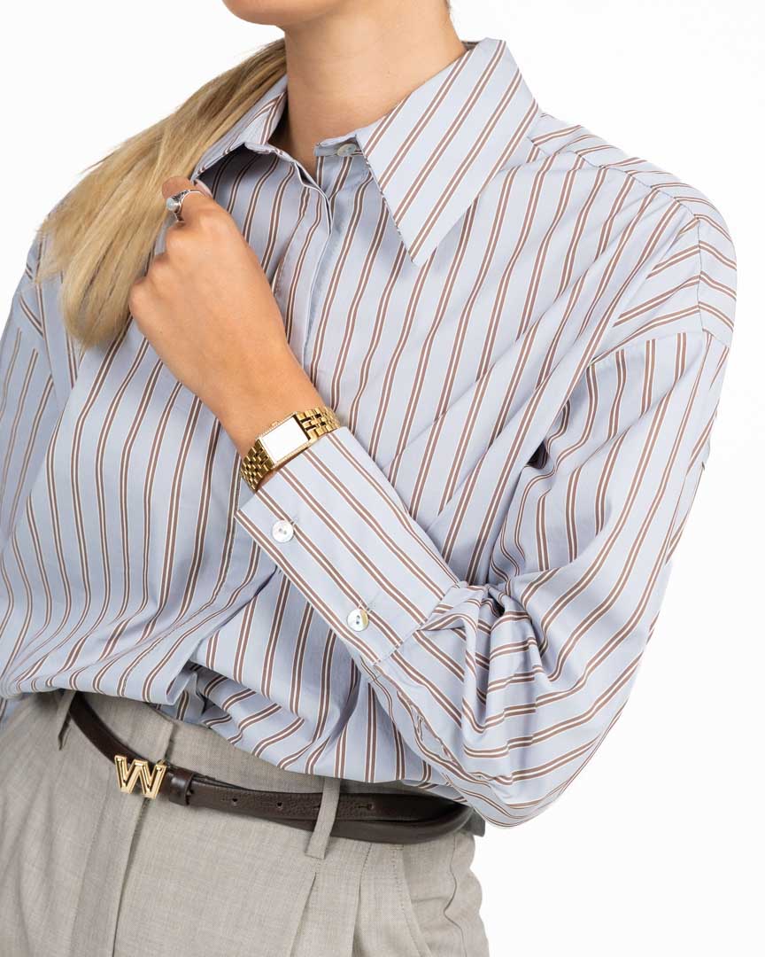 Camicia Oversize a Righe d'Ispirazione Maschile - Have One