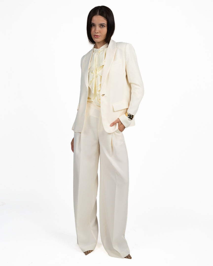 Blazer Monopetto Color Burro con Revers a Lancia - Twinset