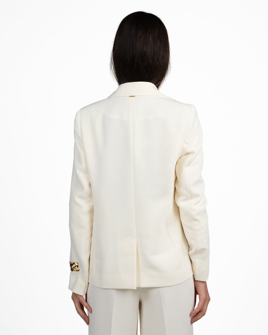 Blazer Monopetto Color Burro con Revers a Lancia - Twinset