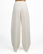 Pantalone Palazzo a Vita Alta con Pince Panna - Twinset