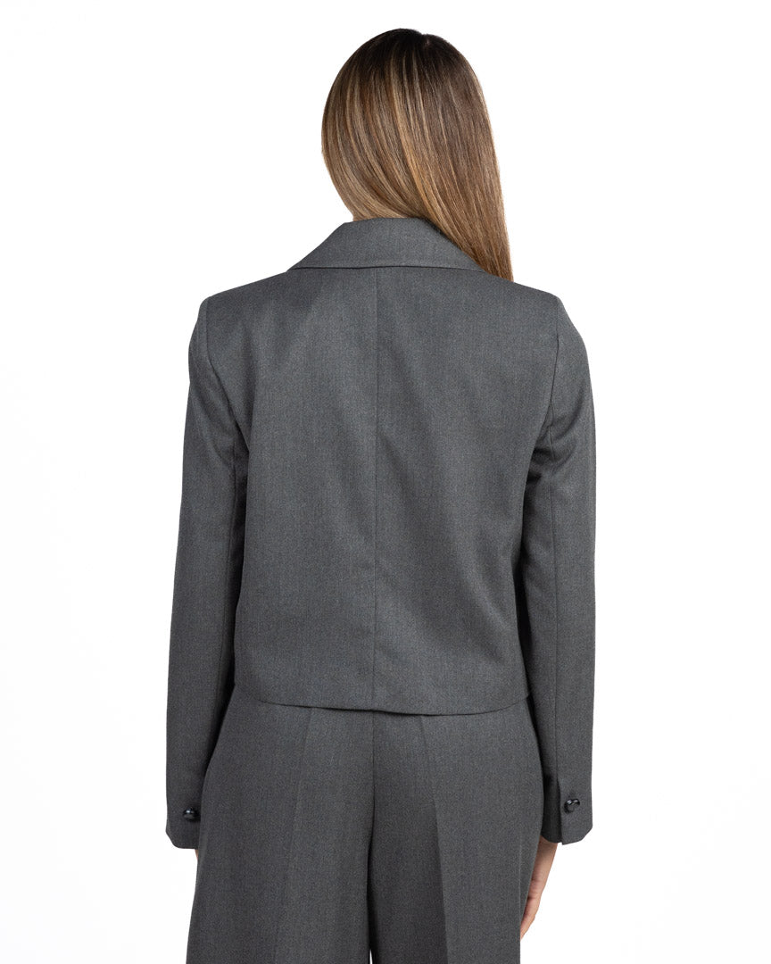 Giacca Blazer Cropped grigio - Emme Marella