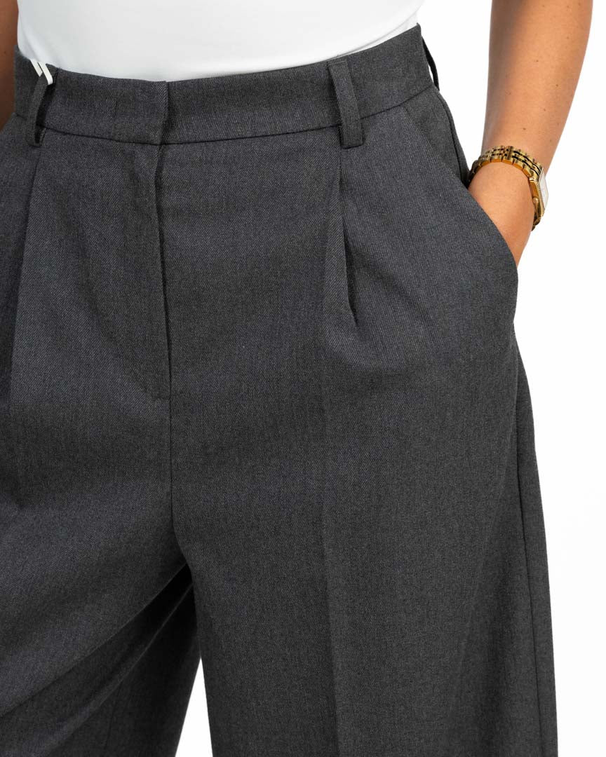 Pantaloni  Sartoriali a Vita Alta grigio - Emme Marella