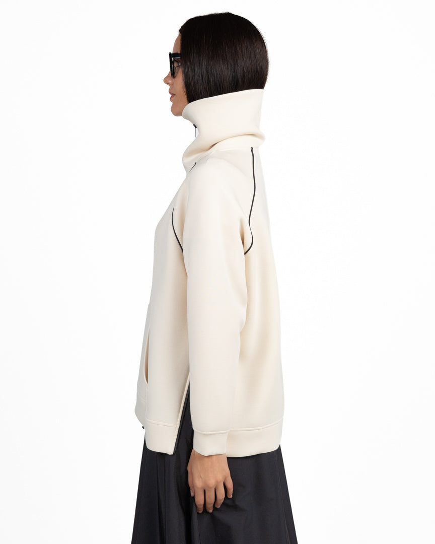 Felpa Scuba Oversize con Collo Alto e Mezza Zip - Weekend Max Mara
