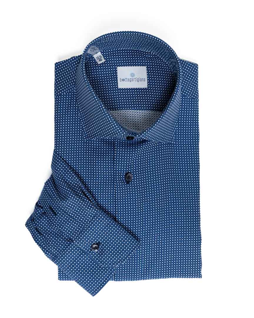 Camicia Sartoriale Bottegartigiana in Fantasia Micro-Geometrica