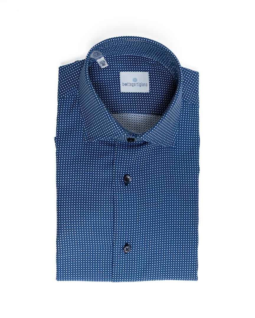 Camicia Sartoriale Bottegartigiana in Fantasia Micro-Geometrica
