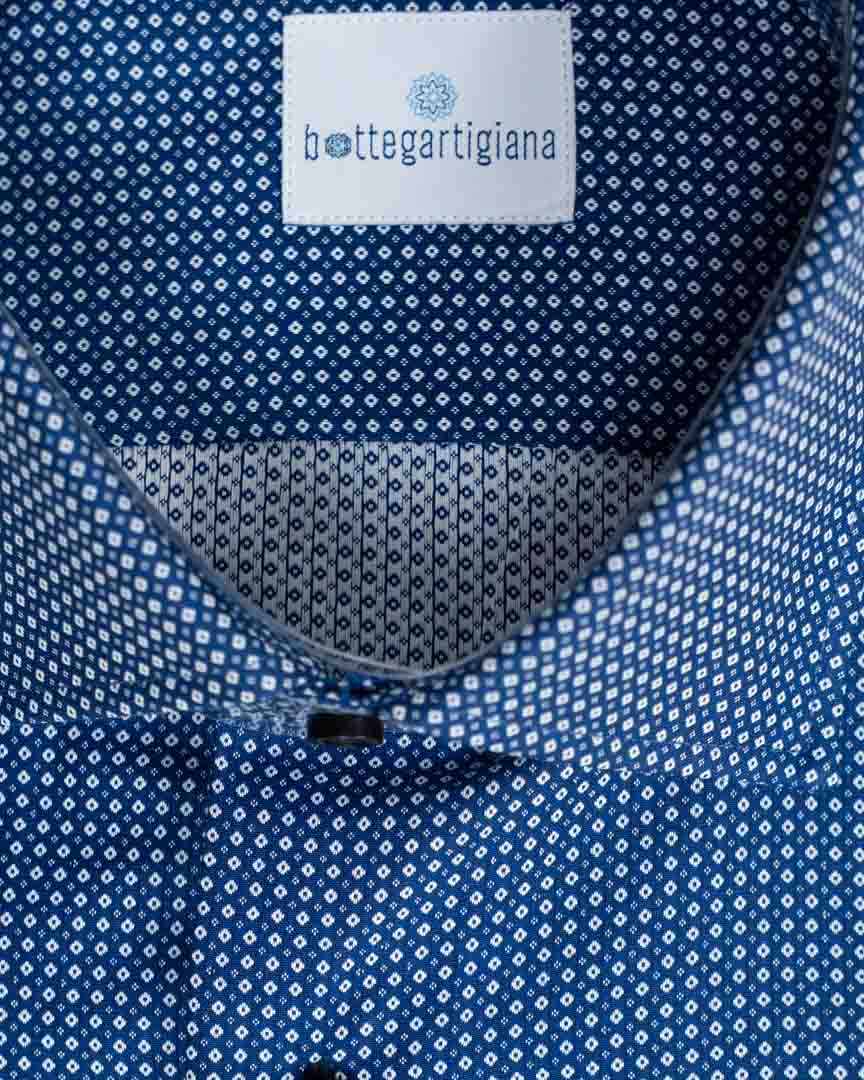 Camicia Sartoriale Bottegartigiana in Fantasia Micro-Geometrica