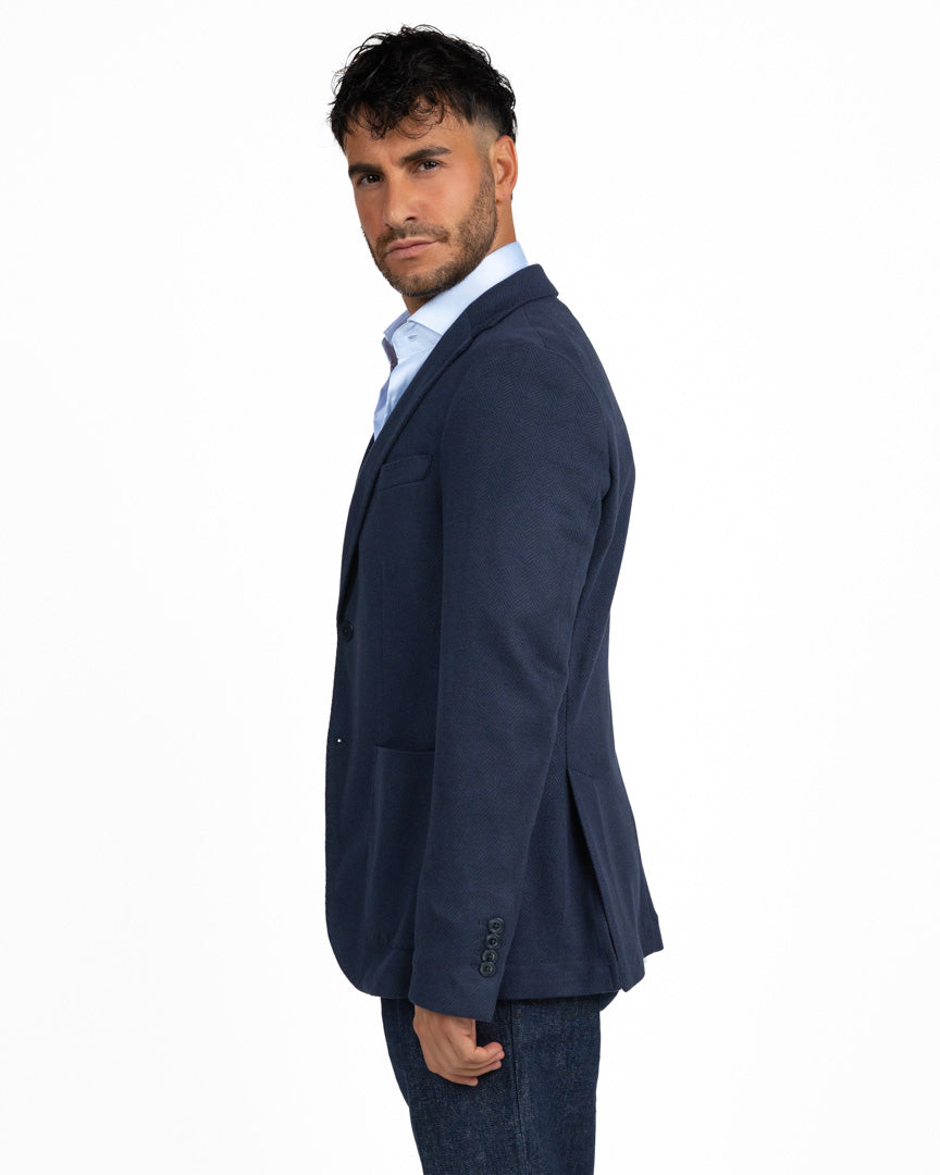 Giacca Blazer Sartoriale Slim Fit in Blu Navy - Berti Mode Collection