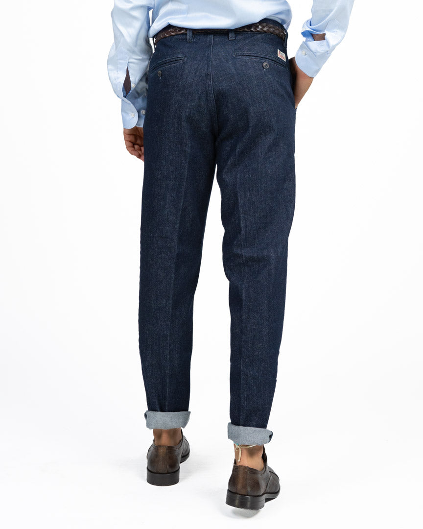 Pantaloni in Denim Sartoriale con Pinces - Roy Roger's