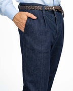 Pantaloni in Denim Sartoriale con Pinces - Roy Roger's