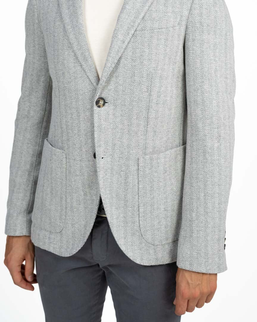 Giacca Blazer Definitiva in Misto Lana a Spina di Pesce - Berti Mode Collection