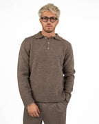 Maglia Polo in Maglia  Marrone Melange - I'M Brian