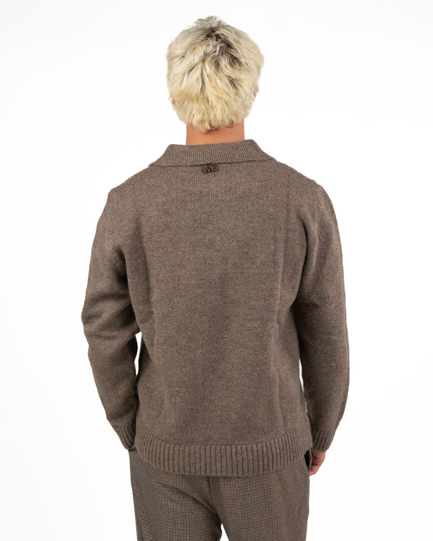 Maglia Polo in Maglia  Marrone Melange - I'M Brian