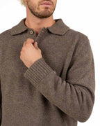 Maglia Polo in Maglia  Marrone Melange - I'M Brian