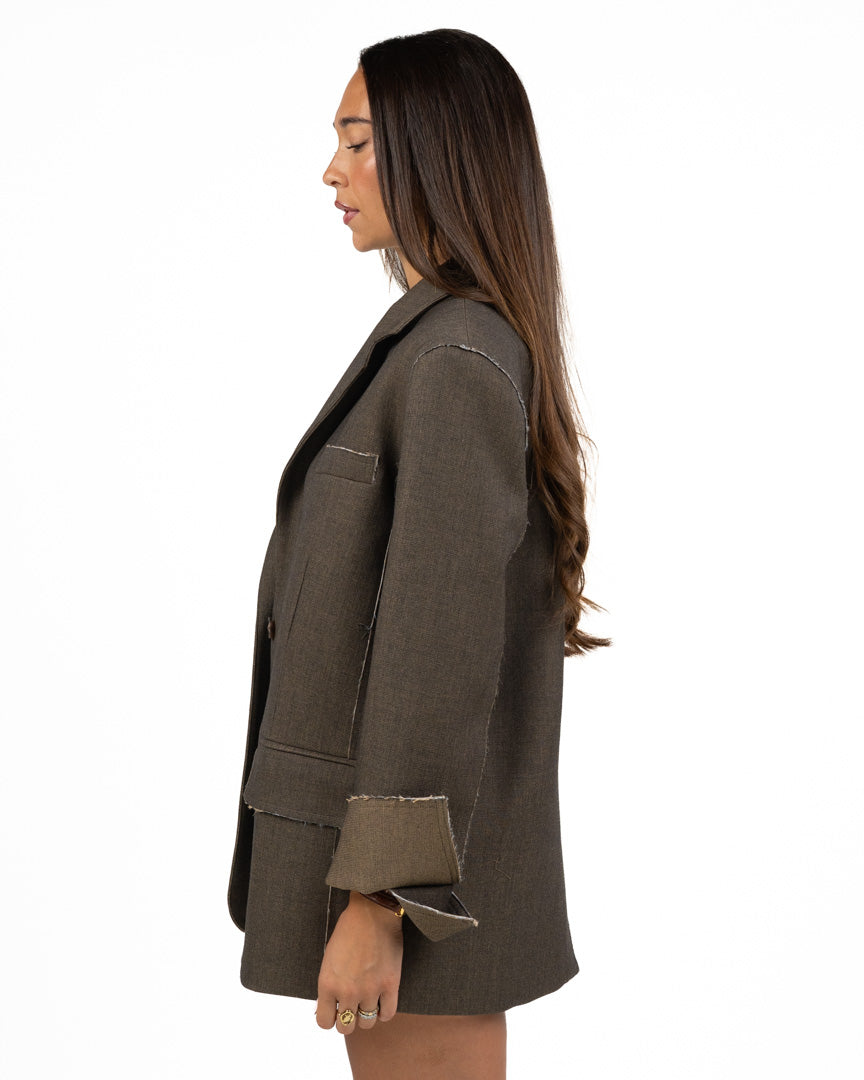 Blazer Oversize con Dettagli Raw Cut - Eleh