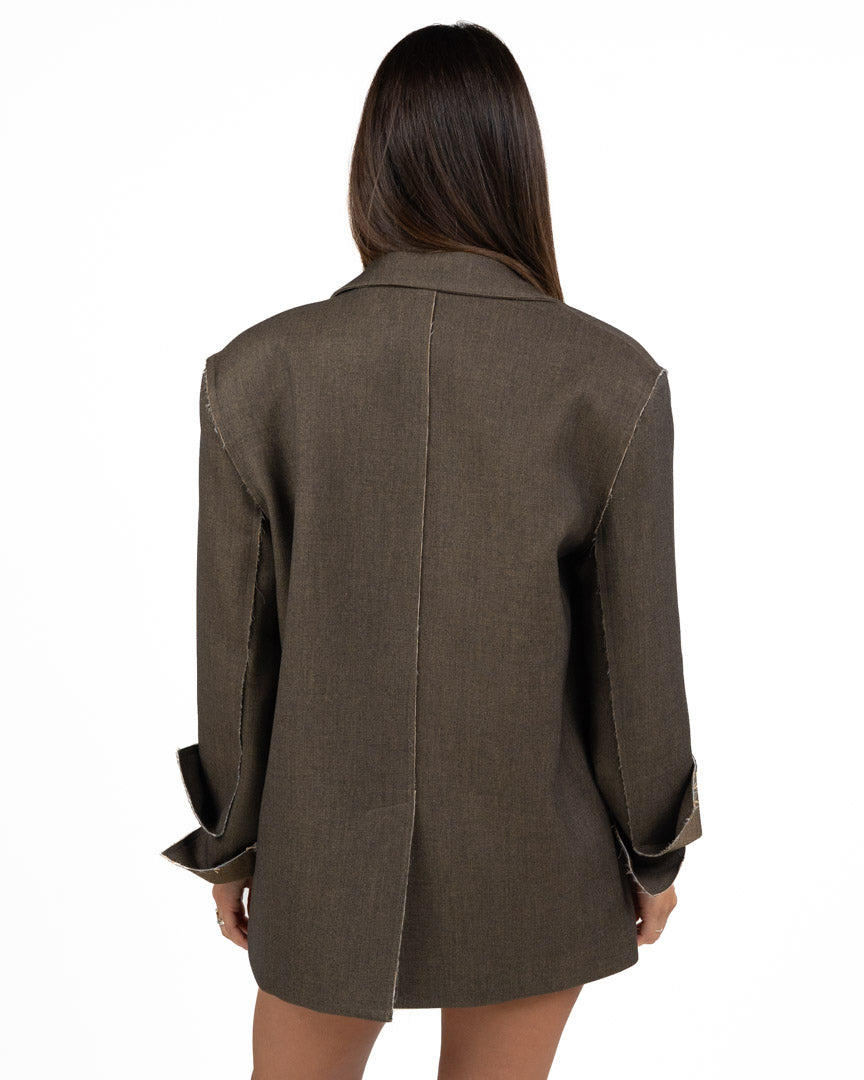 Blazer Oversize con Dettagli Raw Cut - Eleh