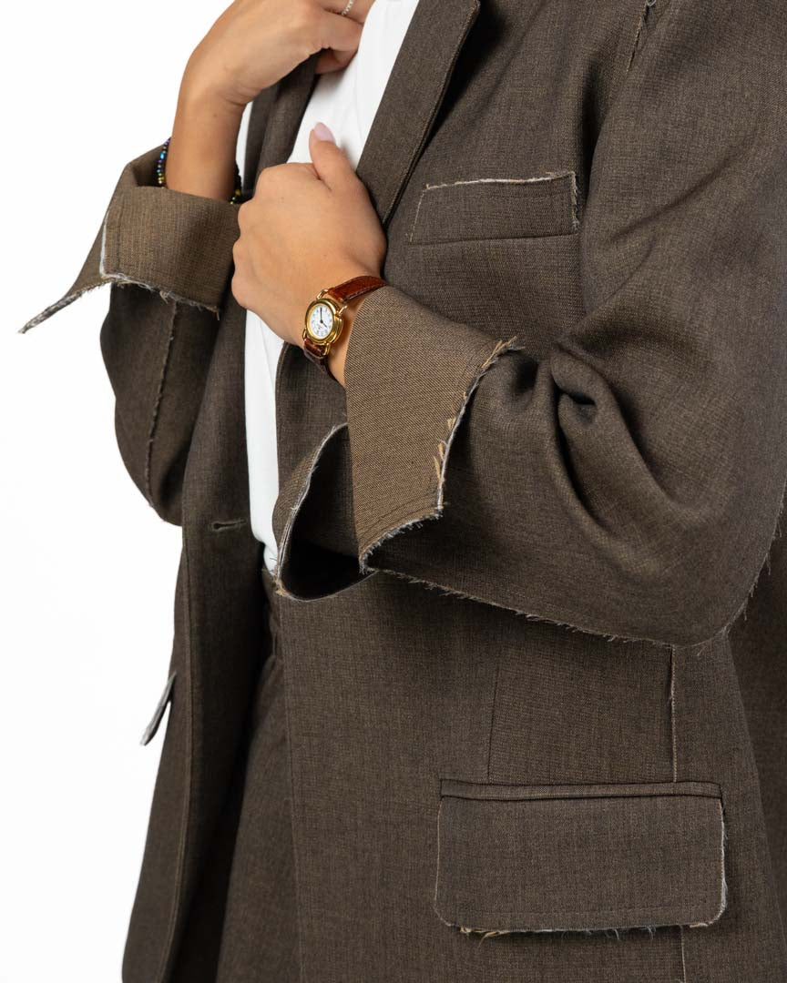 Blazer Oversize con Dettagli Raw Cut - Eleh