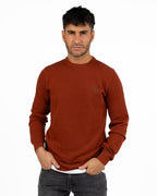 Maglione Girocollo in Maglia Lavorata Rosso Mattone - Fred Perry