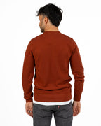 Maglione Girocollo in Maglia Lavorata Rosso Mattone - Fred Perry