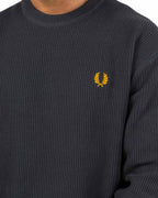 Maglione Girocollo in Maglia Lavorata Grigio Antracite - Fred Perry