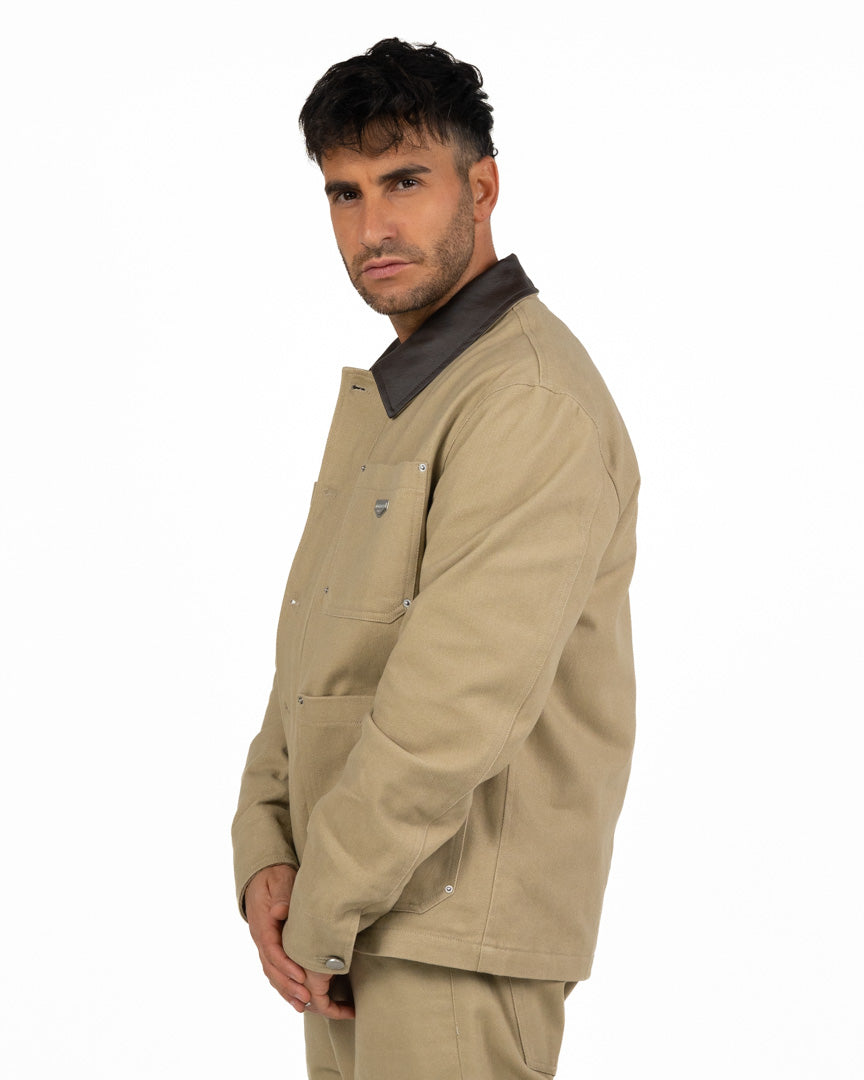 Overshirt Beige con Colletto a Contrasto – Antony Morato