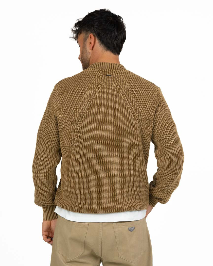 Maglione Girocollo a Coste Beige Cammello – Antony Morato