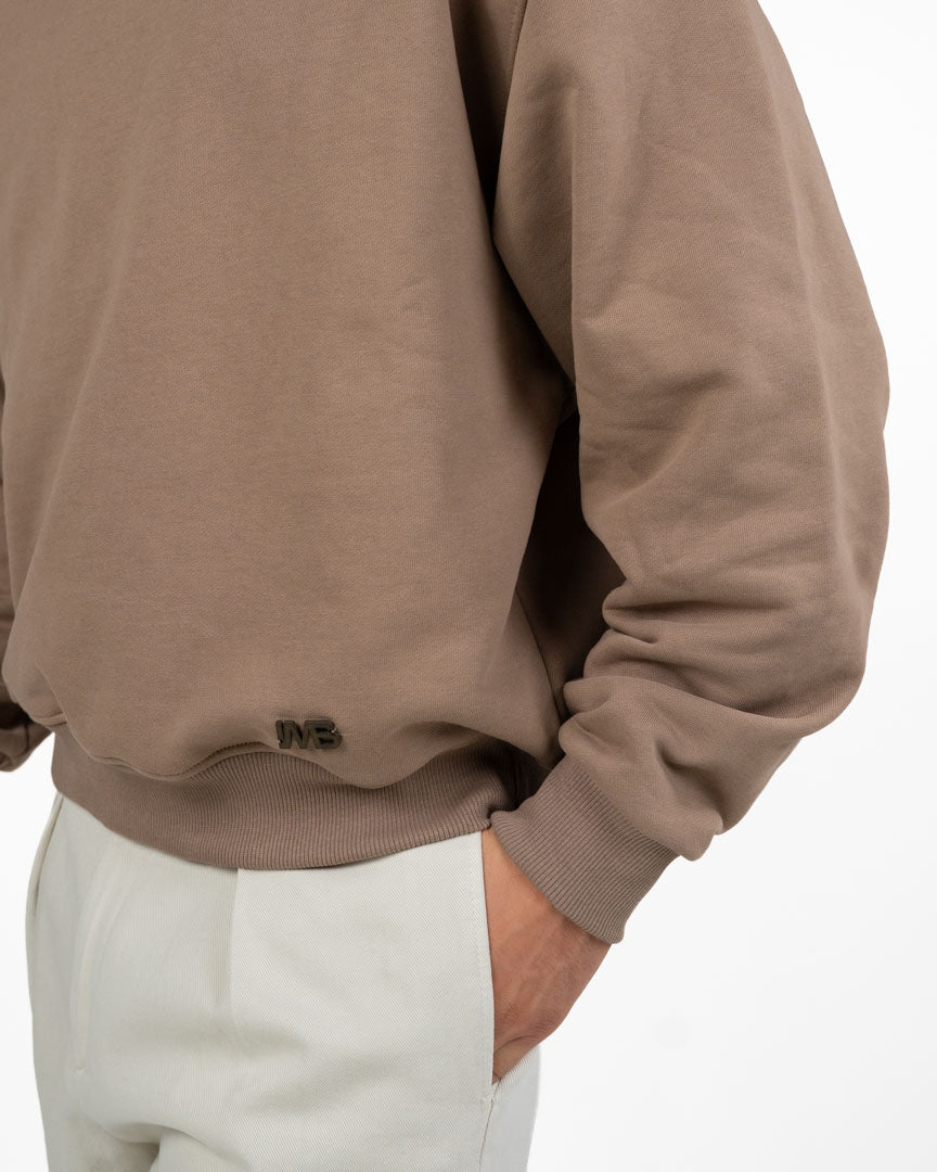 Felpa Girocollo Oversize – Beige - I'M Brian