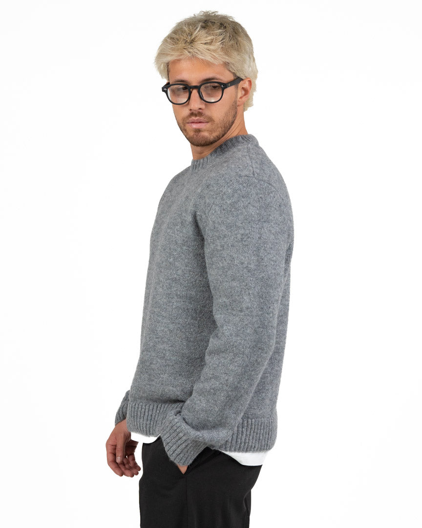 Maglione Girocollo in Maglia Spessa – Grigio Melange - I'm Brian