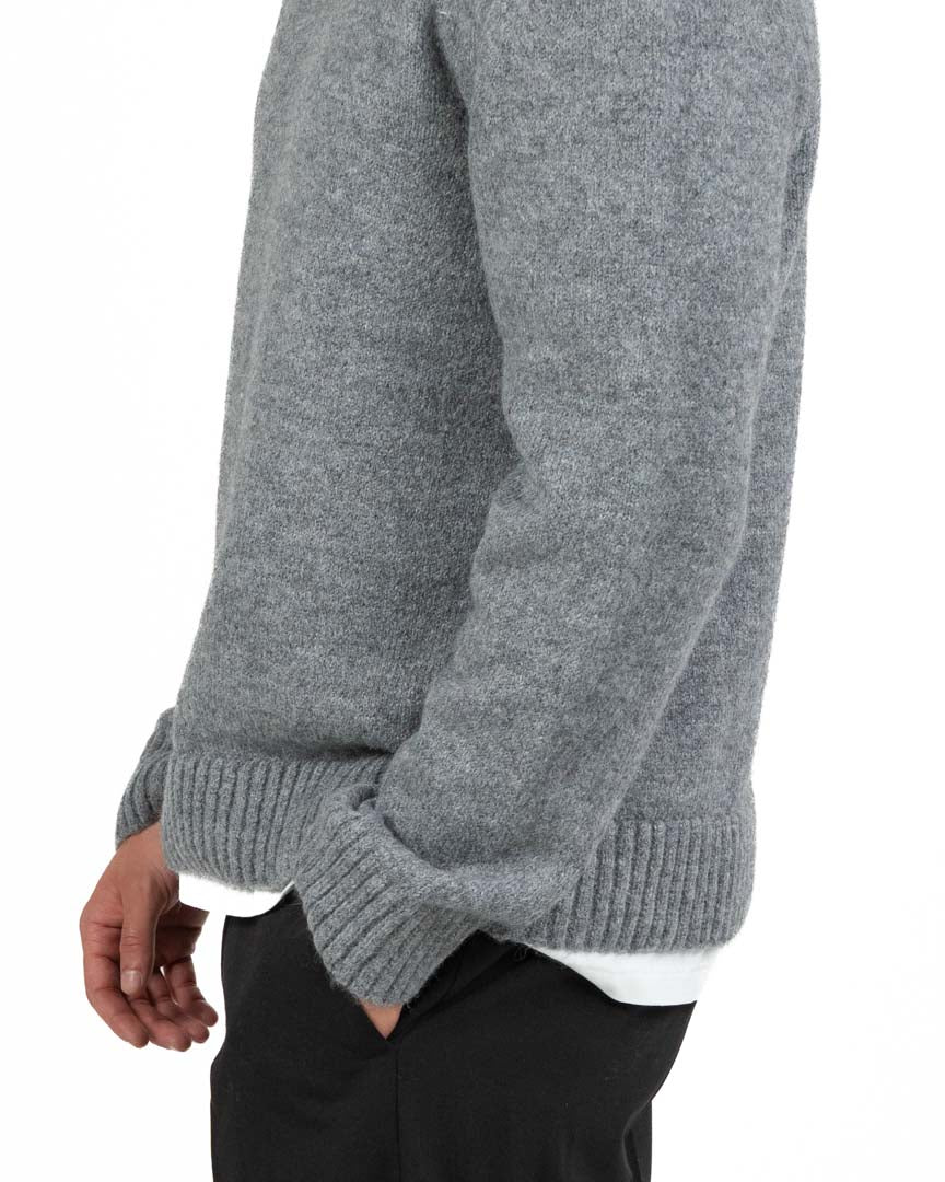 Maglione Girocollo in Maglia Spessa – Grigio Melange - I'm Brian