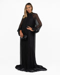 Abito Lungo in Chiffon con Dettaglio Dorato - Elisabetta Franchi