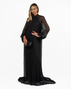 Abito Lungo in Chiffon con Dettaglio Dorato - Elisabetta Franchi