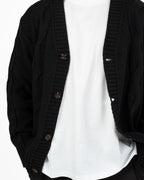 Cardigan in Maglia Lavorata a Trecce nero - Out Fit