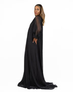 Abito Lungo in Chiffon con Dettaglio Dorato - Elisabetta Franchi