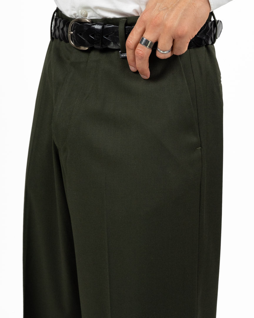 Pantaloni Eleganti Wide-Leg Verde Bottiglia - I'M Brian