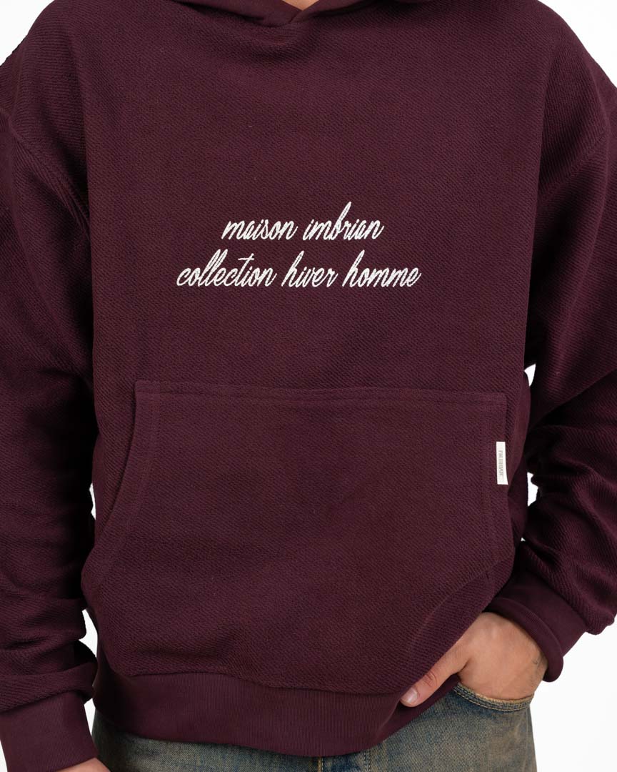Felpa con Cappuccio Oversize – Bordeaux - I'M Brian