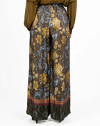 Pantaloni a Gamba Larga con Fantasia Floreale - Wu Side