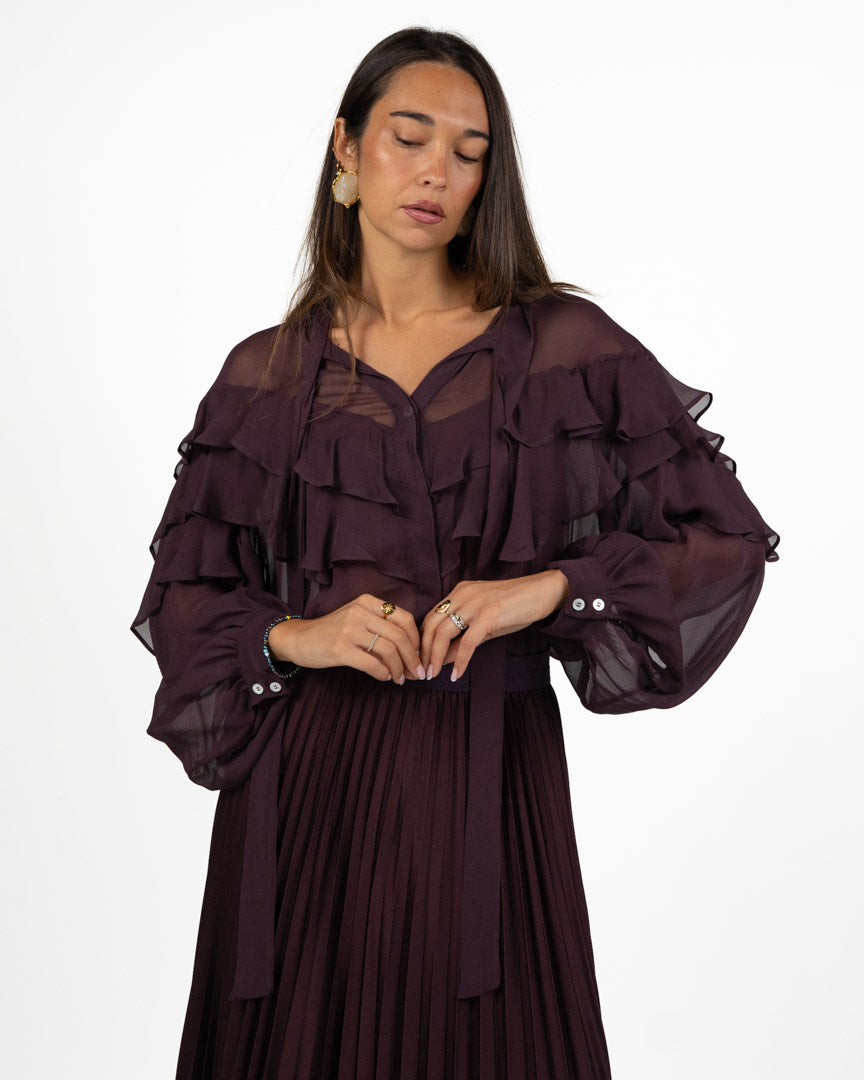 Blusa in Chiffon con Volant e Fiocco - Marella