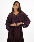 Blusa in Chiffon con Volant e Fiocco - Marella