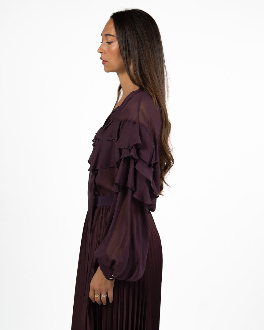 Blusa in Chiffon con Volant e Fiocco - Marella