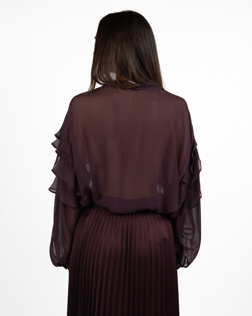 Blusa in Chiffon con Volant e Fiocco - Marella