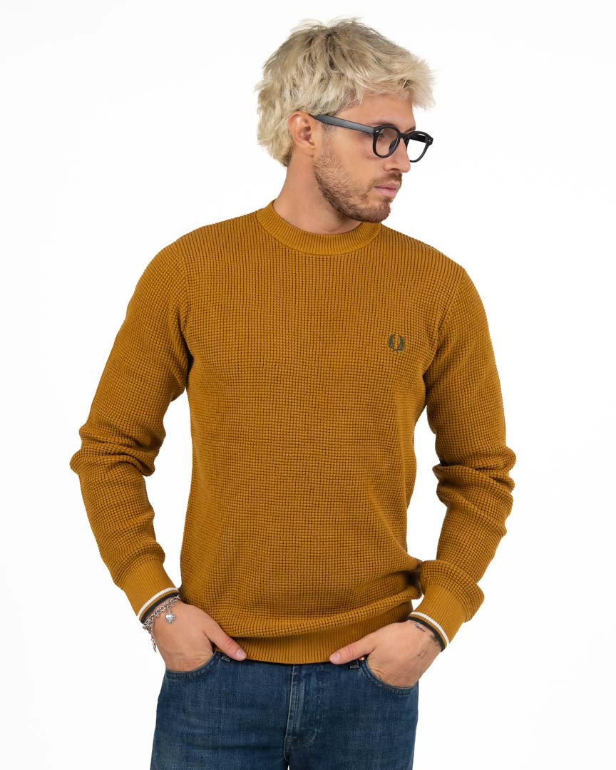 Maglione Girocollo a Nido d'Ape - Fred Perry