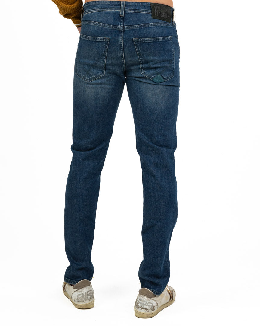 Jeans 5 Tasche Slim Fit Lavaggio Medio - Roy Roger's