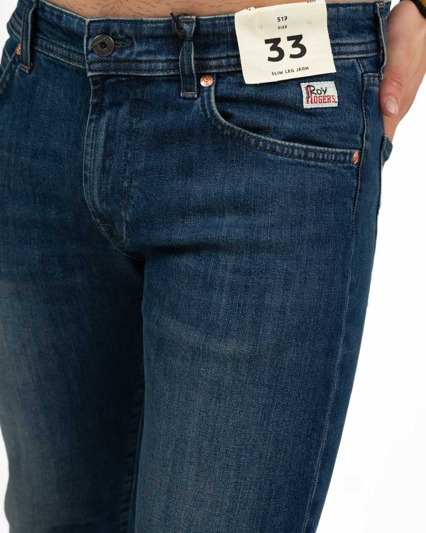 Jeans 5 Tasche Slim Fit Lavaggio Medio - Roy Roger's